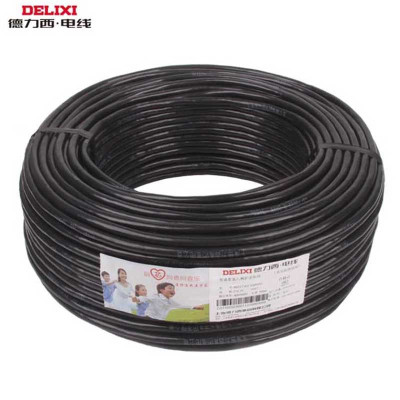 德力西(DELIXI)RVV护套线5芯1.5平方铜芯电线国标充电线电缆 黑色 RVV 5*1.5 100米/盘