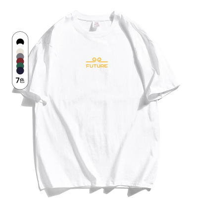 男装潮牌短袖T恤男新款夏季纯棉宽松情侣休闲圆领半袖百搭印花T恤_389