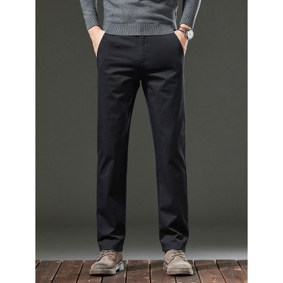 时尚一字后袋男士秋冬裤子新疆阿克苏长绒棉高品质弹力抗皱休闲裤