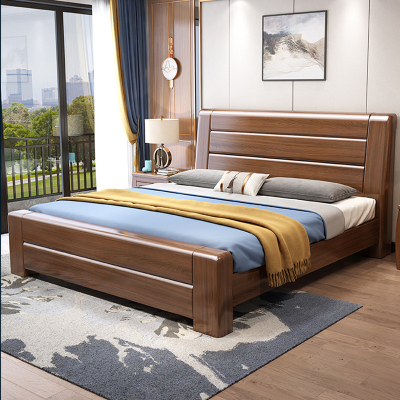 初嘉(CJ)SMC-07橡木床简约现代双人床主卧中式橡木储物床经济型公寓床 1.2米单床