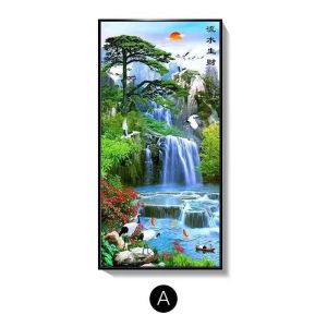 维诺亚入户玄关装饰画带灯画新中式山水画走廊过道壁画高端挂画装饰