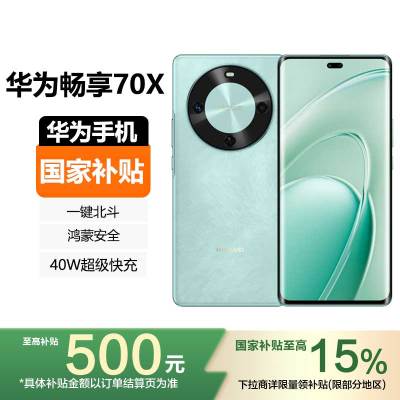 [国家补贴]HUAWEI 华为畅享70X 256GB 湖光青 一键北斗 鸿蒙安全 40W超级快充 华为巨鲸长续航手机