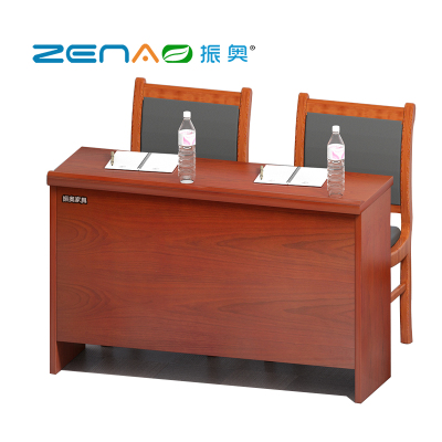 振奥 胡桃木色条桌木制会议桌学习桌长条桌直角桌1.2米(含两张椅子)/套