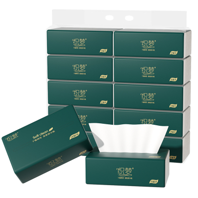 织梦 可湿水抽取式纸面巾5层52抽每包原生木浆抽纸纸巾实惠装餐巾纸家庭装纸抽卫生纸家用母婴可用 10包提装