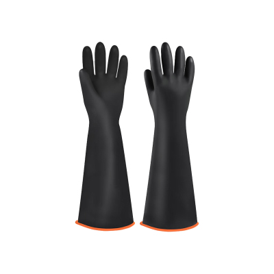 寰泽智创黑色耐酸碱乳胶手套40cm