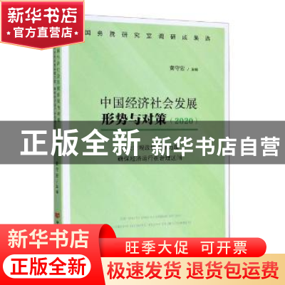 正版 中国经济社会发展形势与对策:2020. 加大宏观政策实施力度