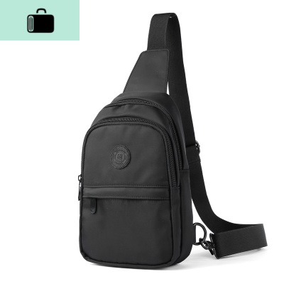 新款时尚潮流男包韩版单肩包户外运动胸包斜挎包休闲男士挎包小包NEW LAKE 黑色男士单肩包