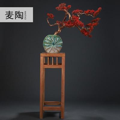 美帮汇复古仿真迎客松盆景家居摆件客厅玄关软装绿植样板间陶瓷摆件
