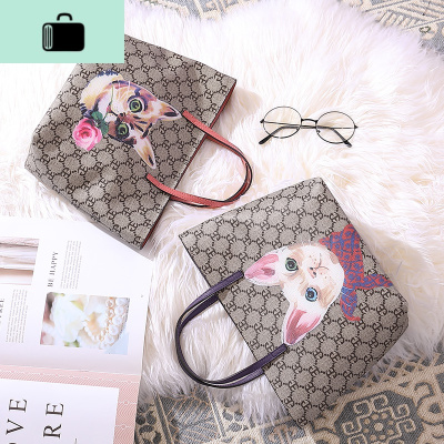 流行小包包女新款2020质感手提包百搭可爱卡通小猫儿童托特包迷你NEW LAKE