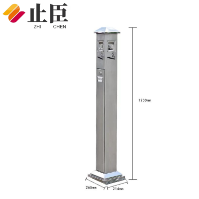 止臣 烟灰柱银色 不锈钢烟灰柱户外吸烟区烟蒂烟头收纳垃圾桶落地立式烟灰桶