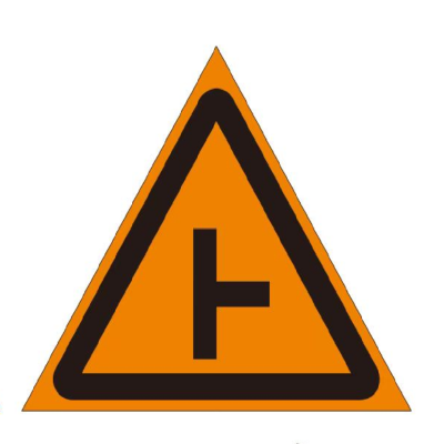 定制标识牌 十字型交叉口交通警告 含立柱 规格:边长600mm 单位:套