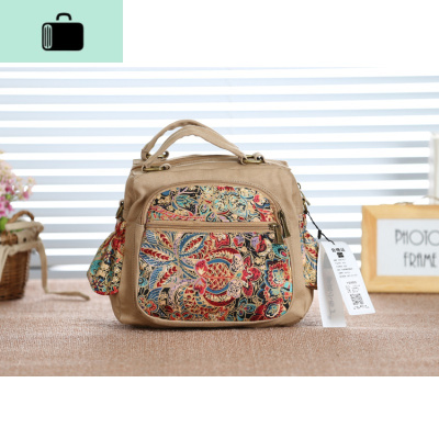 帆布包民族风斜挎包休手提包闲女包单肩包帆布女小包潮NEW LAKE 驼色女斜挎包