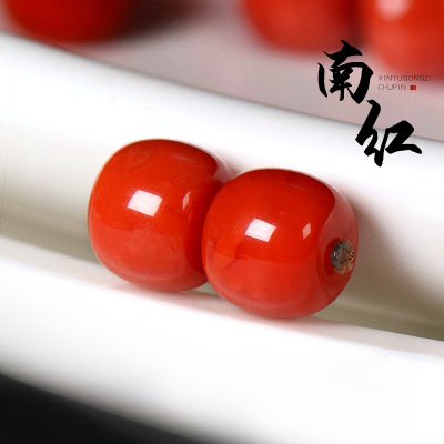 原矿南红玛瑙满肉老型直切隔珠散珠顶珠星月菩提佛珠手串手链配饰送女朋友老婆情人节七夕生日礼物