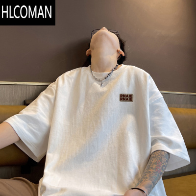 HLCOMAN港风esizeT恤男士夏季潮牌痞帅百搭休闲短袖日系宽松半袖