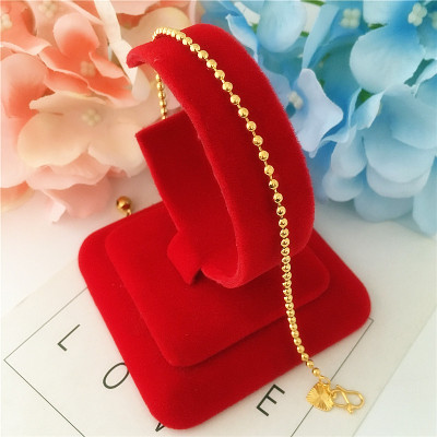 新款仿越南沙金脚链女百搭镀金饰品欧币转运珠脚链可调节久不掉色送女朋友老婆情人节七夕生日礼物