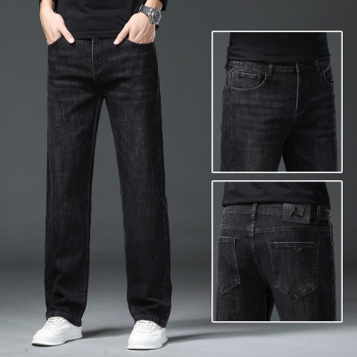 JEEP SPIRIT黑灰色宽松直筒长裤男士工装裤休闲长裤子