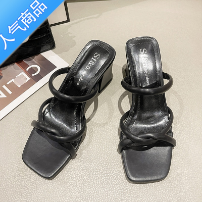 SUNTEK凉鞋女2023年夏季新款简单气质增高不累脚外穿女士罗马时装高跟鞋