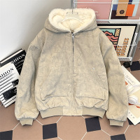 棉衣男冬季加绒加厚连帽美式高街青少年运动保暖潮牌宽松休闲棉服