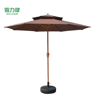 喜力健 户外休闲遮阳伞 S顶咖啡色-2.7米 把