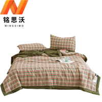 铭思沃夏被四件套1.5*2.0米床 绿格 套