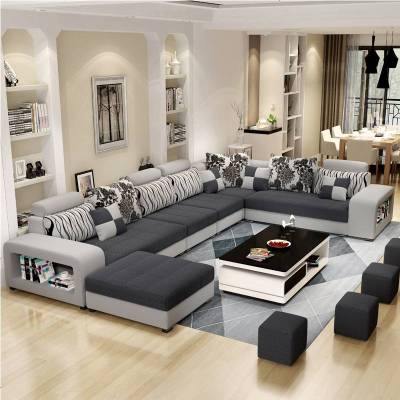 布艺沙发大小户型可拆洗简约现代客厅整装转角U型组合经济型家具