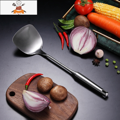 不锈钢锅铲套装家用铲子勺子加厚不伤锅专用厨具防烫可高温炒勺 敬平 锅铲(奥氏体不锈钢)