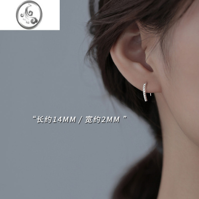 JiMi[]925银银一字耳钉女耳环2022年新款潮夏季小众高级感耳饰