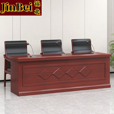 锦北主席台会议桌长条桌培训桌油漆木贴皮开会桌课桌菱形1.8m宽(不含椅)