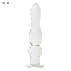 水晶玻璃阳具透明拉珠肛塞女用自玩成人玩具情趣用品后庭夫妻激情 2T-1