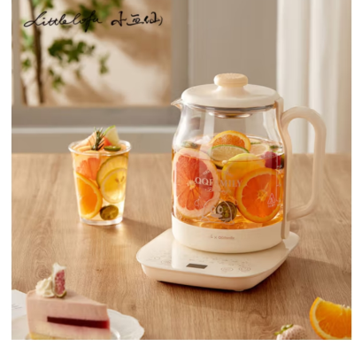 小画仙QQfamily1.5L联名养生壶LYSH-1502E-QQ 煮茶壶24小时智能预约烧水壶迷你玻璃煮茶壶 11档控
