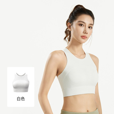 新款瑜伽背心固定杯肩带健身运动文胸内衣女