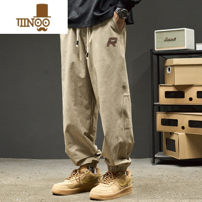 YANXU束脚工装裤男士秋季2023新款潮牌日系男裤款男生休闲裤子男款