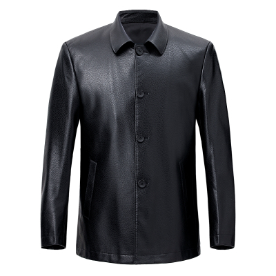 免费退换 海宁绵羊皮男士真皮皮衣2024春秋新款纽扣翻领加肥加大码夹克外套反季特价多款任选