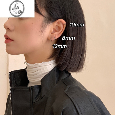 JiMi925银圈圈耳环女潮睡觉免摘韩国冷淡风气质小巧百搭网红耳圈耳扣