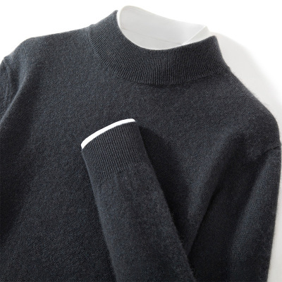 山羊绒衫男士半高领毛衣商务休闲长袖打底针织衫内搭秋冬新款上衣_1_194