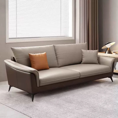 绵冠 简约休闲办公商务接待洽谈西皮沙发 三人位2050*850*870mm