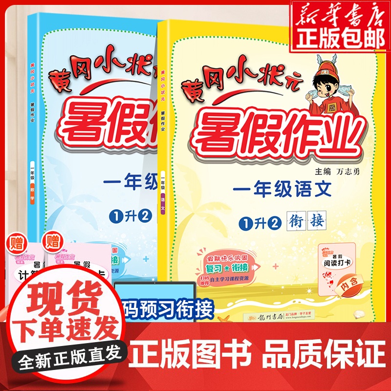 2023新版黄冈小状元暑假作业一二年级语文数学下册人教版小学一升二暑假衔接暑假作业专项训练