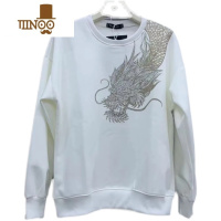 YANXU网红卫衣男2023款潮牌宽松过肩龙圆领上衣精小伙衣服男