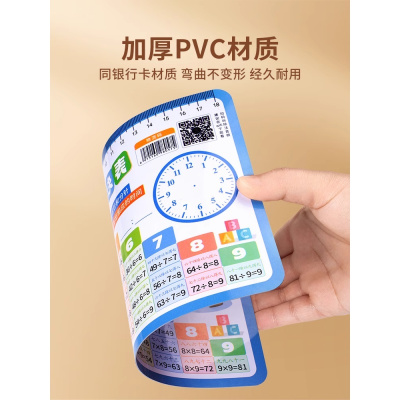 九九乘法口诀表小学数学公式大全99除法背诵神器一二年级数字卡片