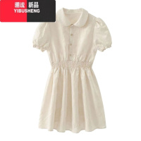 YIBUSHENG季法式气质温柔炸街复古浮雕连衣裙女收腰显瘦在逃公主茶歇裙子