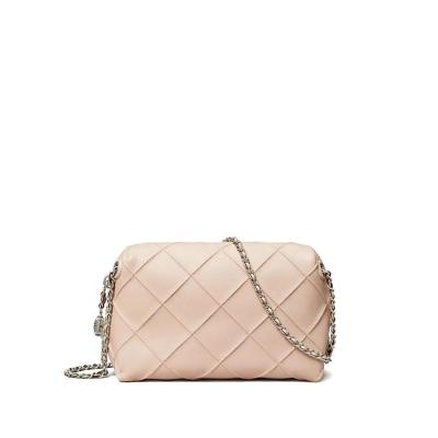 托里.伯奇(TORY BURCH)羊皮绗缝女士单肩包小巧便携链条拼接手提