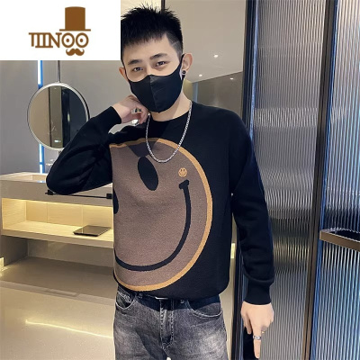 YANXU潮牌感毛衣男士2023新款痞帅男装上衣修身打底针织衫冬装