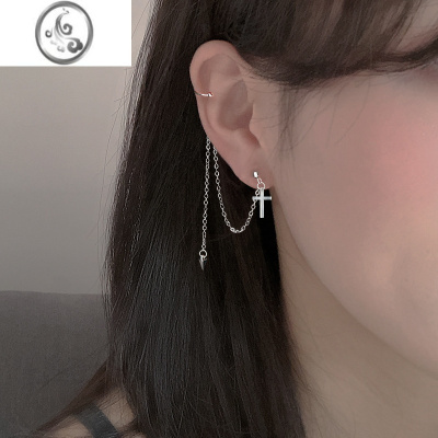 JiMi925银银耳夹女夏流苏耳线个性ins风仙气耳环简约小众耳饰秋