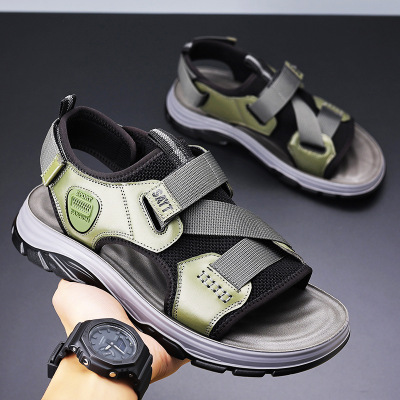 沙滩鞋男软底防滑外穿休闲凉鞋一脚蹬驾车轻便透气休闲鞋