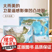 北斗正版 共2张中国和世界地形图 3d立体凹凸地图挂图北斗地图约58*43cm卫星遥感影像浮雕三维图 中小学生地理学习家