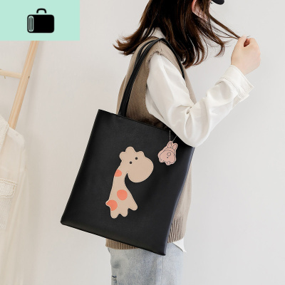 单肩包女学生上课手提包袋大容量韩版托特包pu软皮可爱休闲百搭潮NEW LAKE女士单肩包