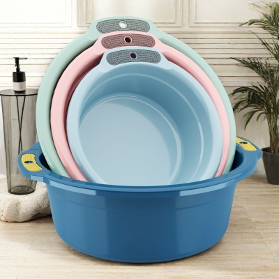 [补贴10%][补贴10%]加厚脸盆家用塑料盆洗菜盆婴儿小盆子学生洗衣服洗衣洗脚盆Q3厨房