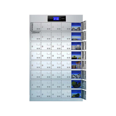 正斌不锈钢员工食堂消毒碗柜餐厅紫外线高温餐盘餐具柜多格饭盒储物柜40门碗柜 紫外线消毒