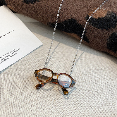 复古透明眼镜项链女秋冬小众独特毛衣链百搭高级感长款卫衣链配饰送女朋友老婆情人节七夕生日礼物