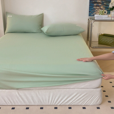 a类40支纯棉床笠春季纯色全棉床垫罩水洗棉保护套